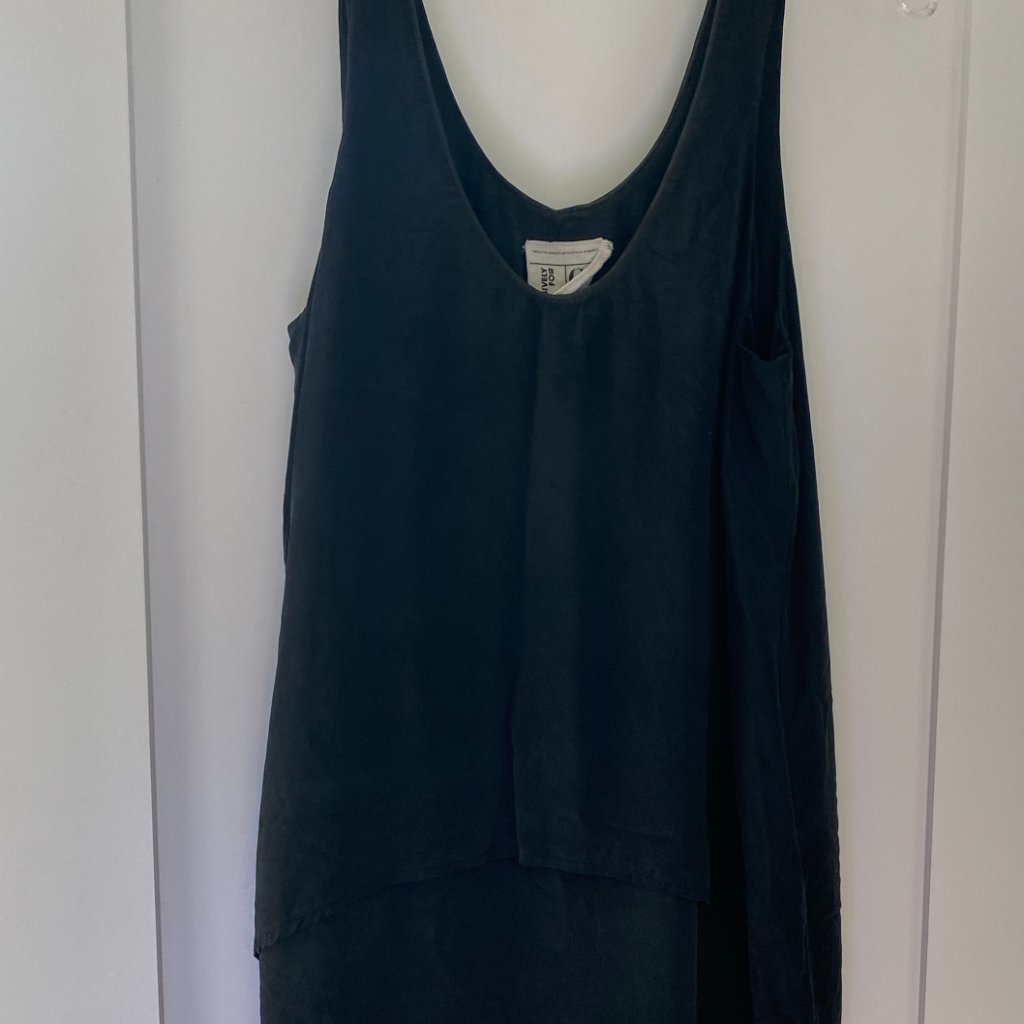 Barneys Coop Twelfth Street By Cynthia Vincent Silk Black Dress
